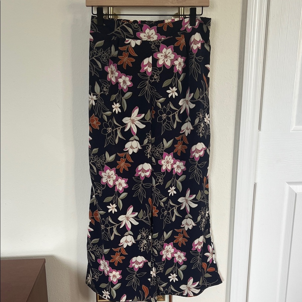 Lulu’s Floral Women's Wide Leg Pants - Navy, Pink, Orange